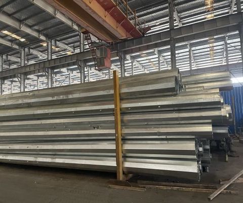 8M Pollo tubolare in acciaio per linea di trasmissione di distribuzione di energia 69kv con spessore di 3 mm soddisfa le norme tecniche e di sicurezza