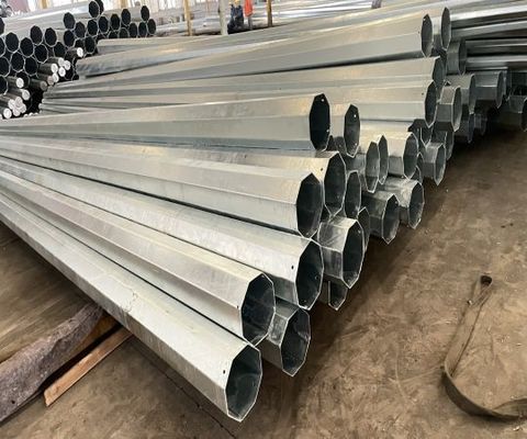 8M Pollo tubolare in acciaio per linea di trasmissione di distribuzione di energia 69kv con spessore di 3 mm soddisfa le norme tecniche e di sicurezza