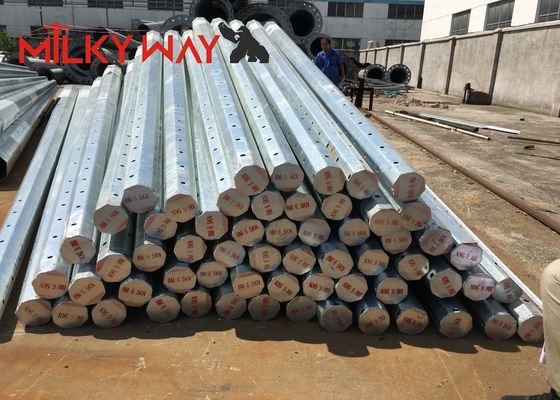 Palo ottagonale in acciaio zincato da 12 m con elevata resistenza alla pressione del vento per la distribuzione di energia elettrica