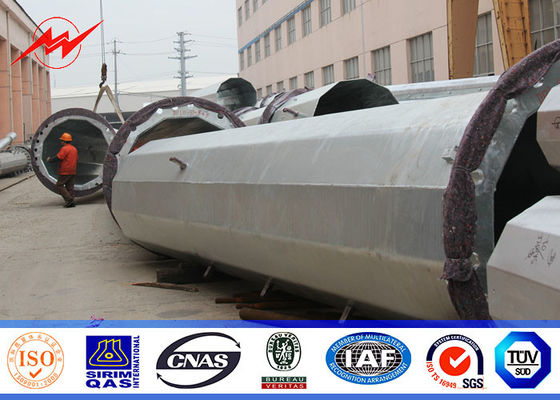 25ft a 75ft Concial elettrico hanno affusolato palo pratico d'acciaio, distribuzione di energia d'acciaio Palo 10kv ~ 550kv