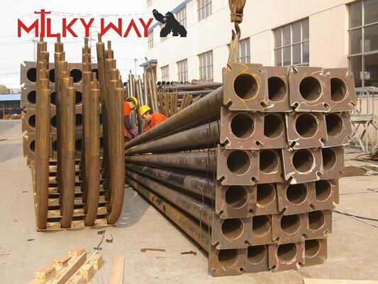 12m Hot-Dip Galvanized Octagonal Mid-Hinged Street Light Pole