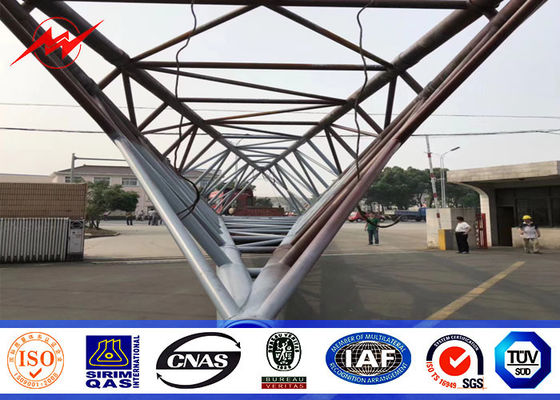 Telecomunicazioni d'acciaio di Telecommunic le mono Palo di comunicazione tre gambe si elevano con la norma della galvanizzazione 86