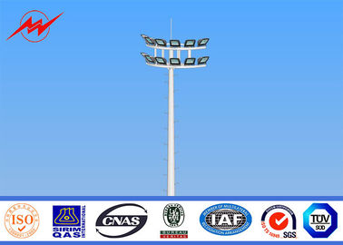 34m Polygonal High Mast Light Pole Hot Dip Galvanized con sistema di sollevamento