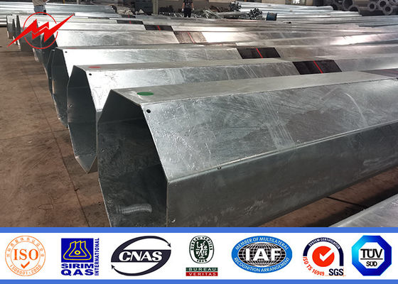 16m 1800 Dan Galvanized Steel Tubular Pole per la linea progetto di distribuzione
