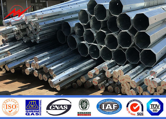 8m 16m Africa Palo fuori della linea elettrica potere palo d'acciaio con carico di snervamento 500Mpa del minio