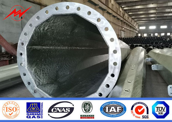 La immersione calda ottagonale di 80ft 90ft ha galvanizzato Palo tubolare d'acciaio ASTM A123