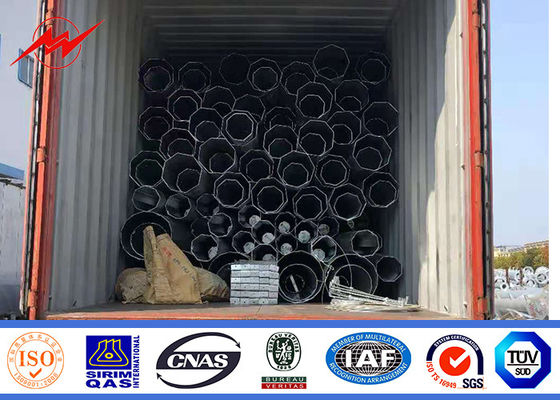 15m 1200Dan 2000dan ha galvanizzato il potere palo d'acciaio per la linea esterna di distribuzione