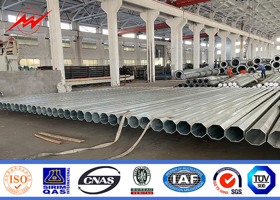 35 linea di trasmissione d'acciaio di palo di potere di Ft 70 Ft 90ft ottagonale galvanizzato