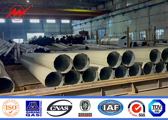 35FT-90FT Polo di alimentazione in acciaio galvanizzato ottagonale con rivestimento in bitume per la linea di trasmissione