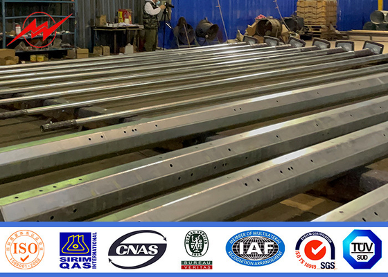 35FT-90FT Polo di alimentazione in acciaio galvanizzato ottagonale con rivestimento in bitume per la linea di trasmissione