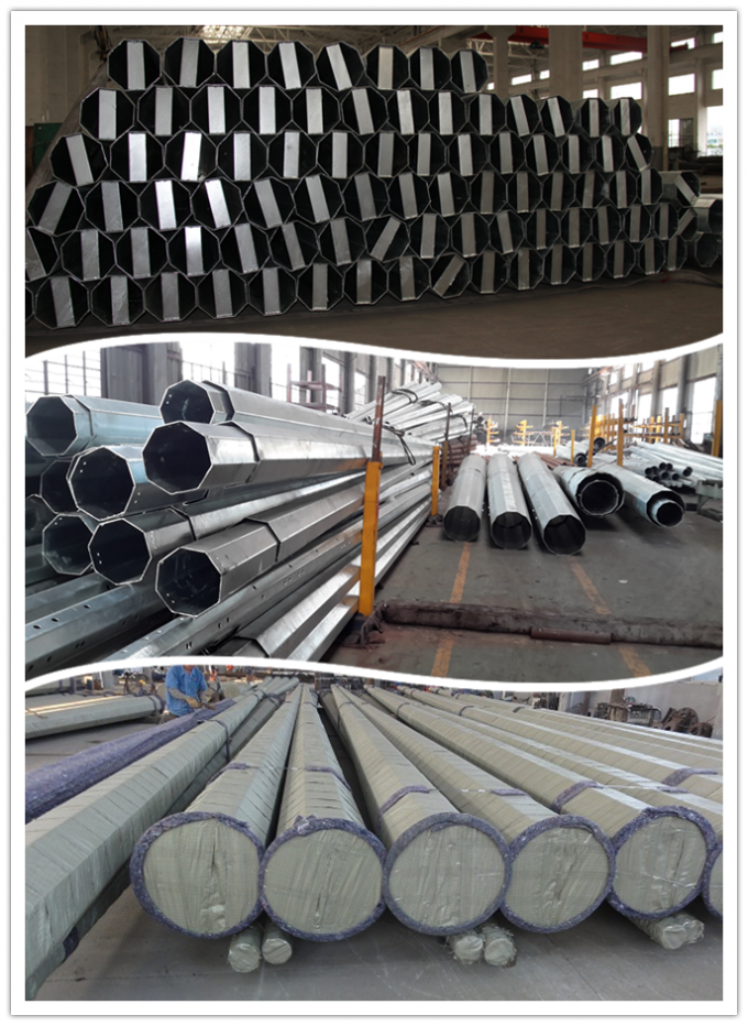 materiale d'acciaio di 11M 300daN palo pratico Gr65 per distribuzione di energia 69KV 1