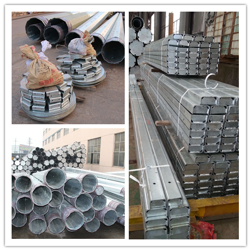 materiale d'acciaio di 12M 600daN palo pratico Gr65 per distribuzione di energia 55KV 1