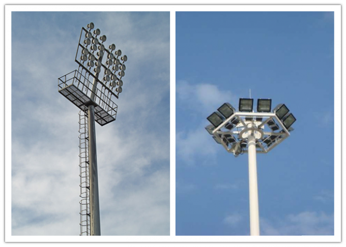 illuminazione poligonale del centro sportivo del palo dell'albero di 40m alta con l'argano 1