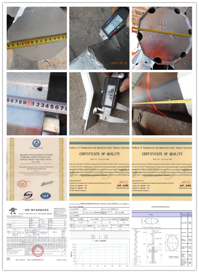 Su misura intorno a Palo tubolare d'acciaio ad alta tensione con il braccio trasversale ISO9001: 2008 1