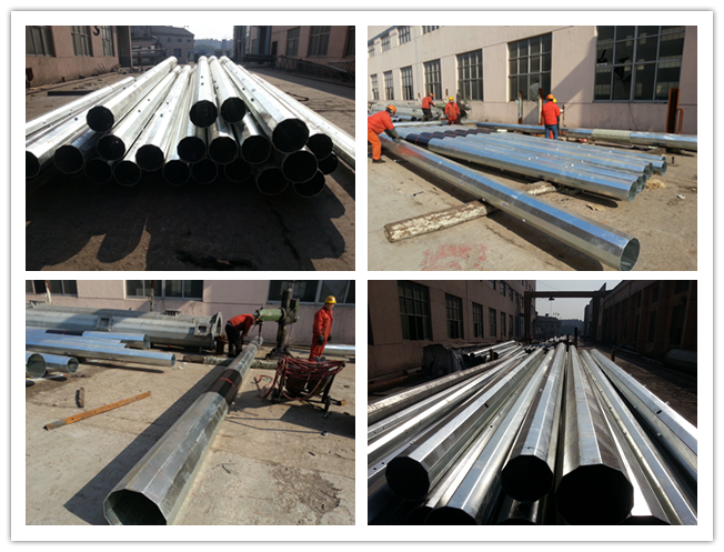 14m classe 3 classe 4 palo in acciaio galvanizzato per la linea di trasmissione 33kv 0