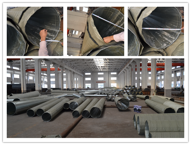Palo elettrico da 80FT 90FT 1400kg bitume 5mm per trasmissione di energia elettrica 0